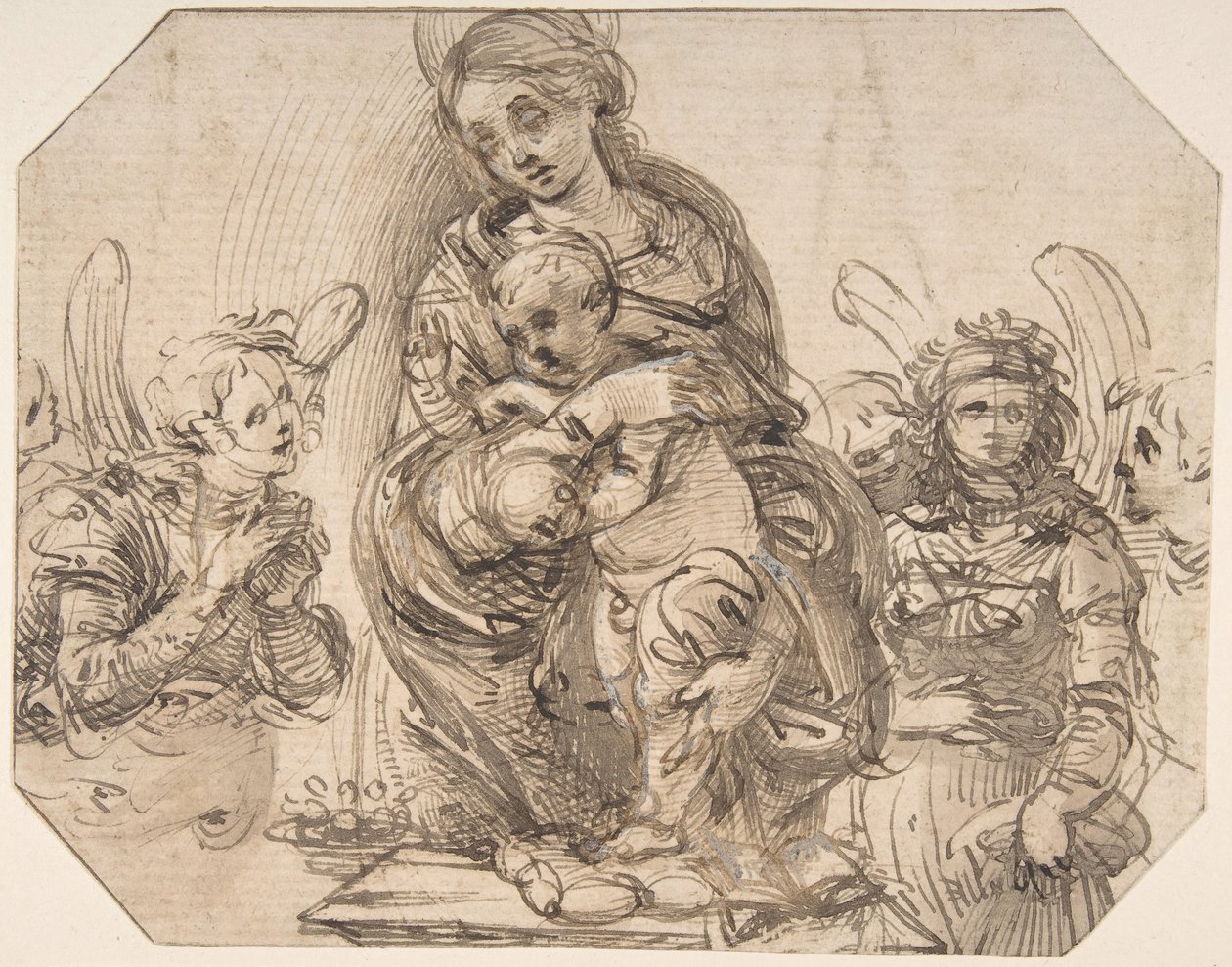 Szűz és gyermek, angyalok jelenléte, 145758-1504. alkotó: Filippino Lippi.