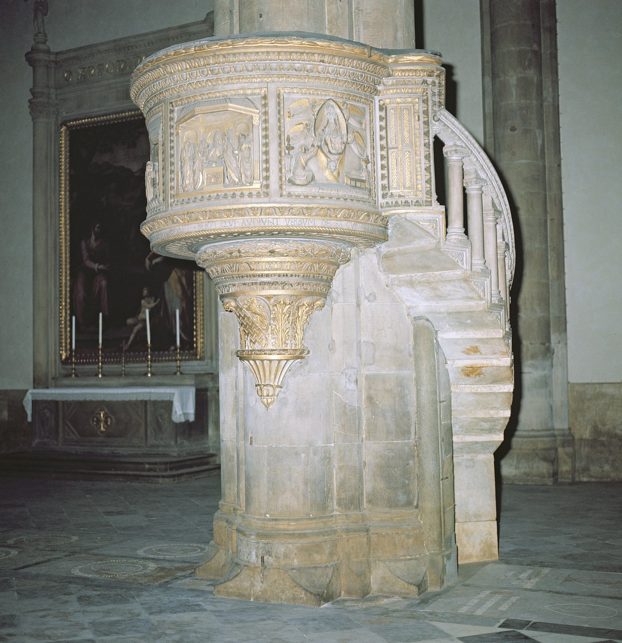 Szószék, 15. század (márvány és aranyozott) alkotó: Filippo Brunelleschi