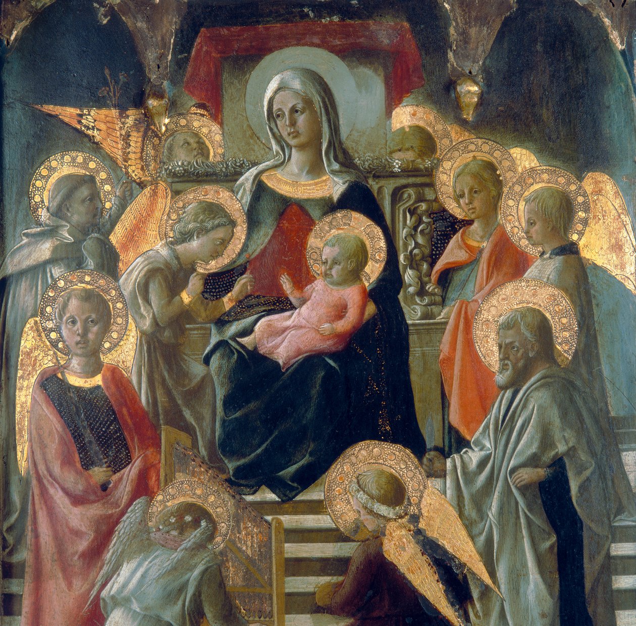 Madonna és gyermeke a szentekkel. Részlet alkotó: Fra Filippo Lippi
