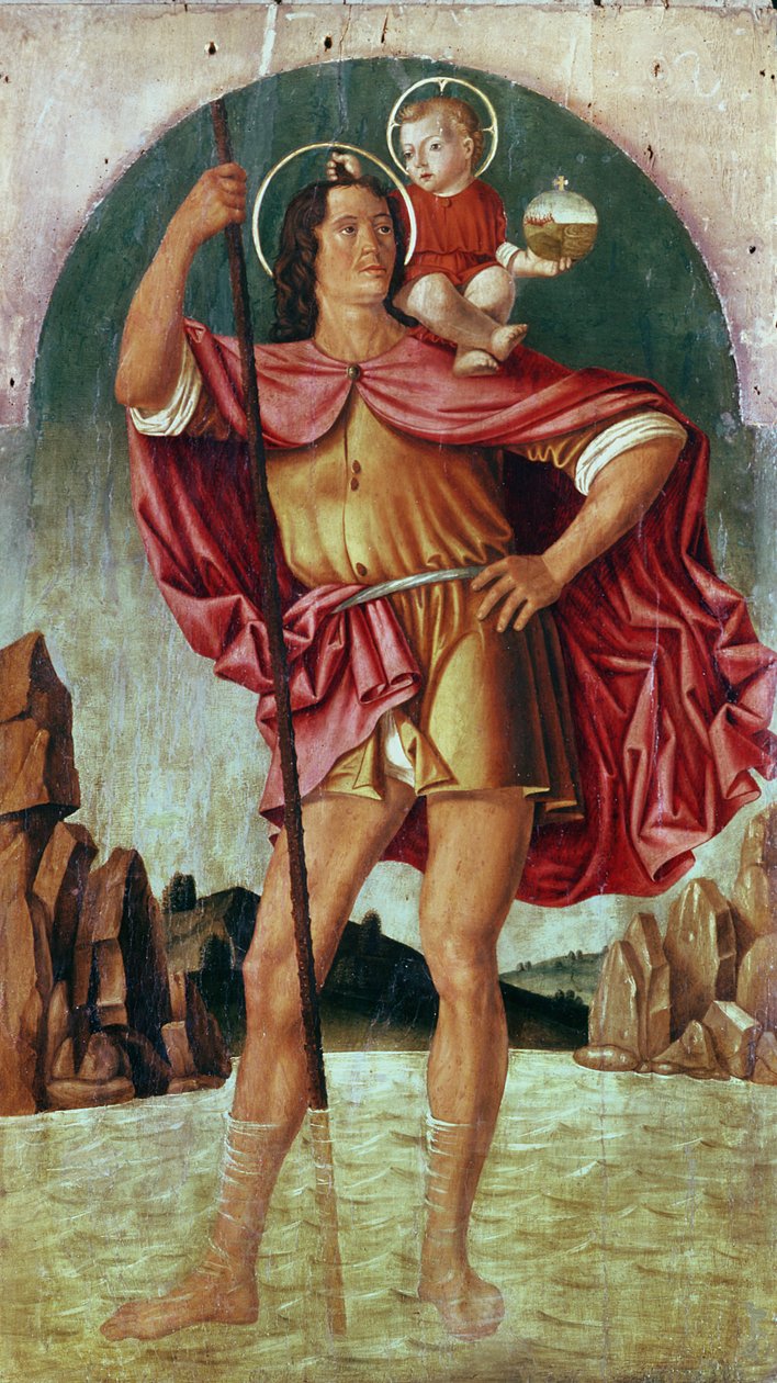 Szent Kristóf (tempera a panelen) alkotó: Filippo Mazzola or Mazzola dell