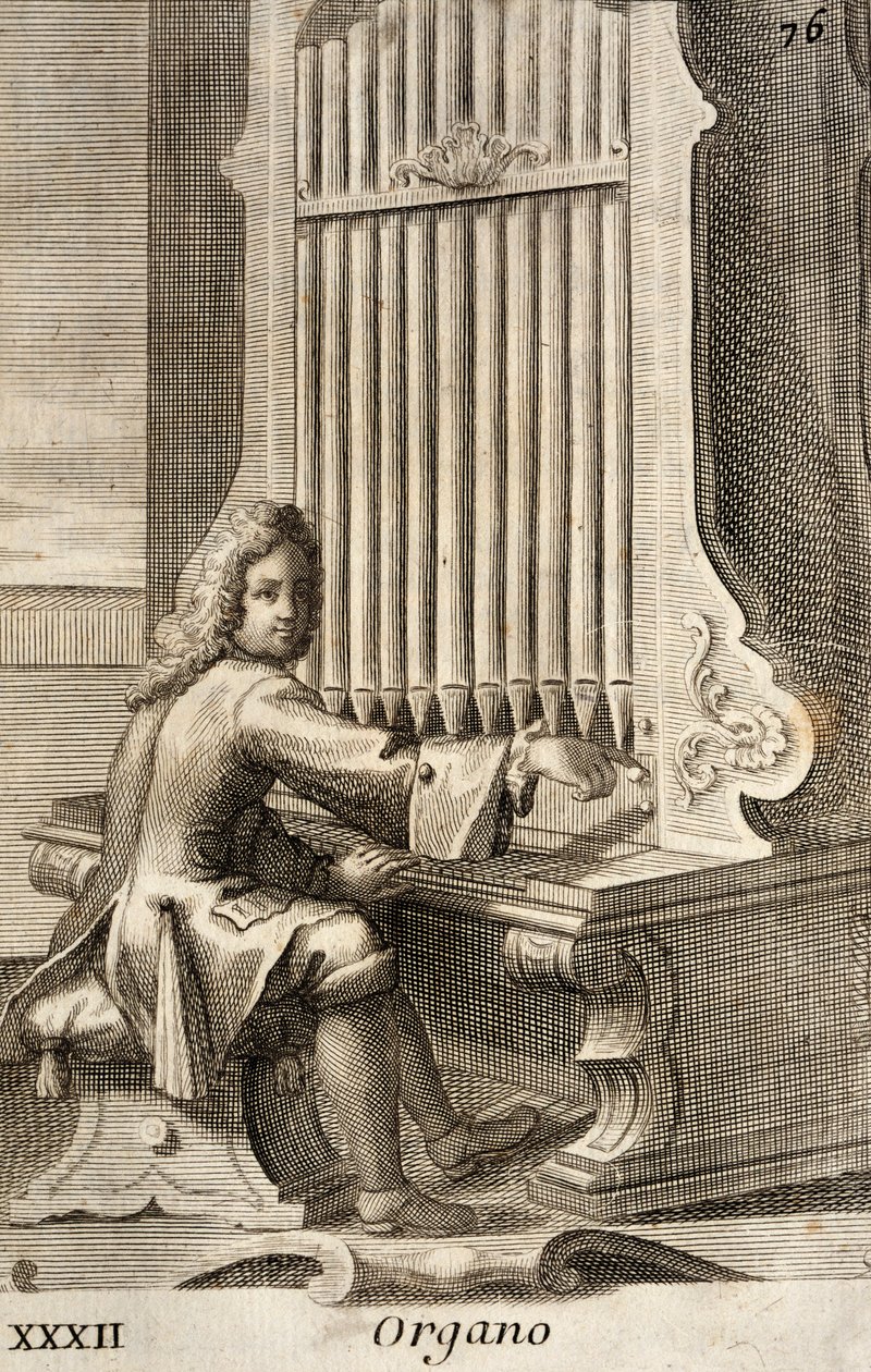 Férfi orgonán játszik alkotó: Filippo Bonanni
