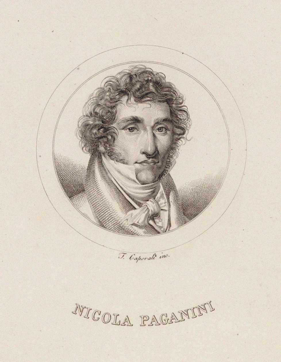Niccolò Paganini portréja 1782-1840, 1840. alkotó: Filippo Caporali