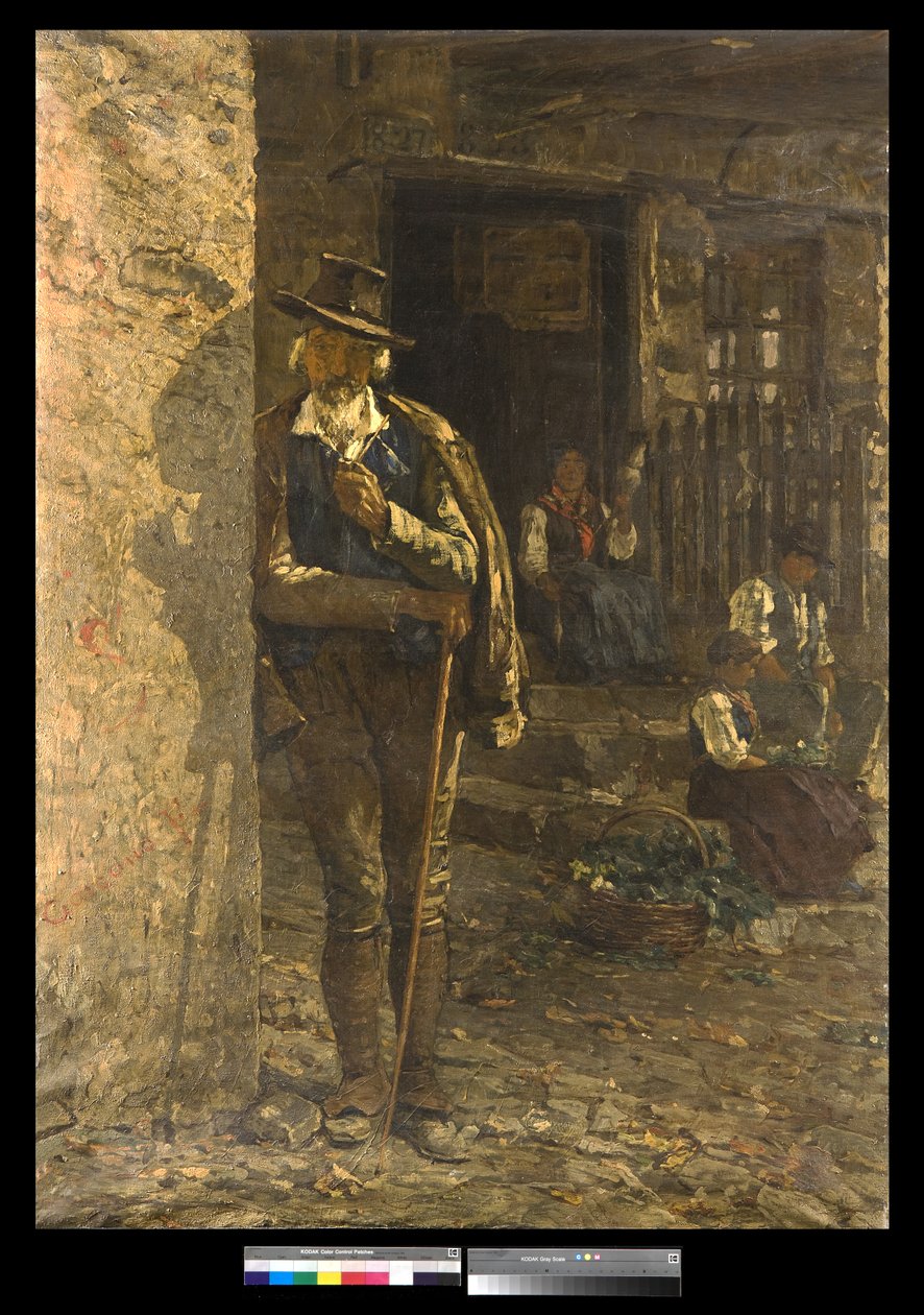 Parasztcsalád Veneto régióban, 1885 alkotó: Filippo Carcano