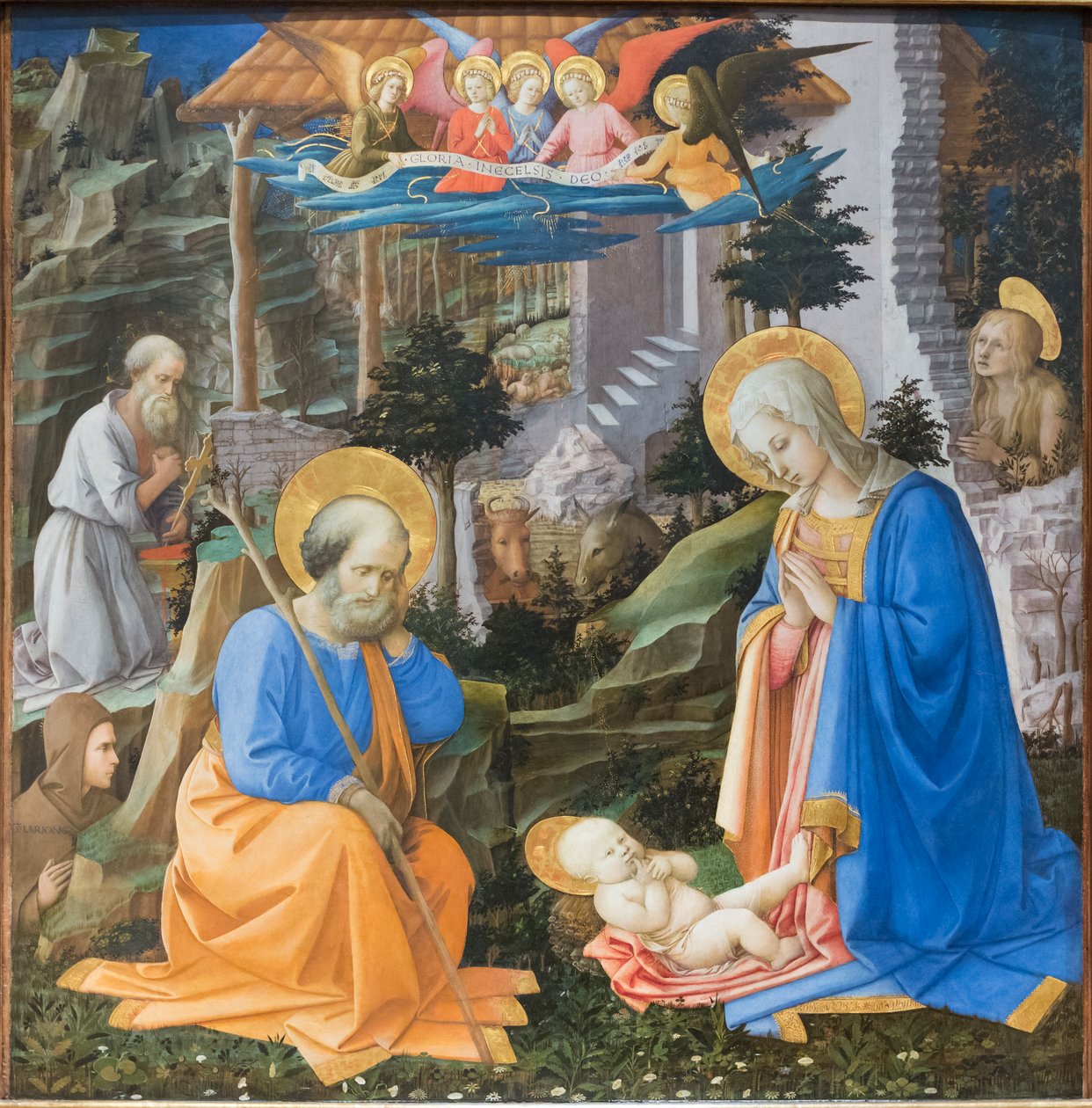 A gyermek Krisztus imádása szentekkel és angyalokkal alkotó: Filippo Lippi