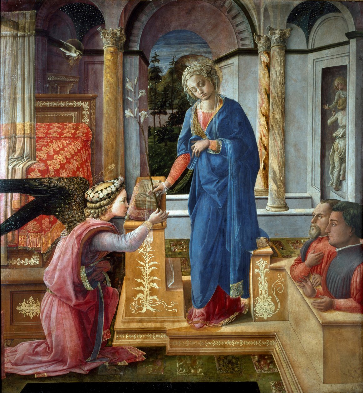 Filippo Lippi (kb. 1406-1469) Angyali üdvözlet festménye Római Barberini Galéria alkotó: Filippo Lippi