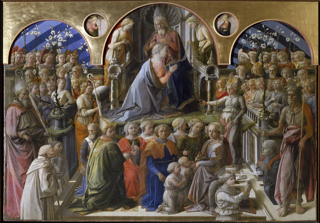 Szűzanya koronázása (1441-1447, tempera fán) alkotó: Filippo Lippi