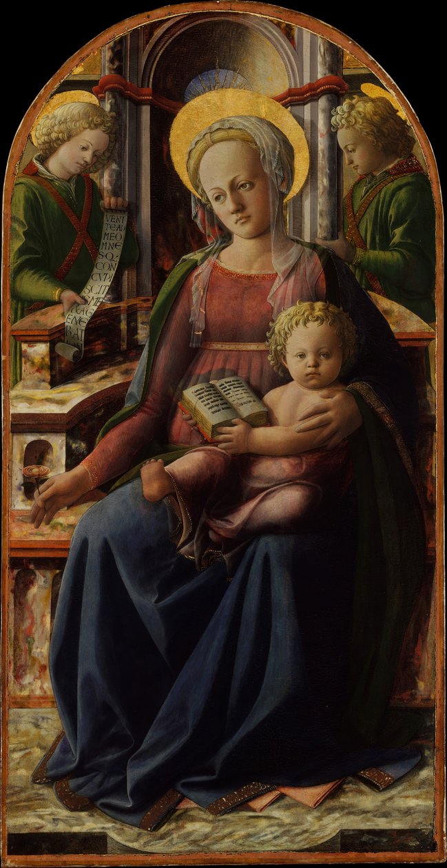 Madonna és a két angyal trónoló gyermeke, kb. 1440. alkotó: Fra Filippo Lippi