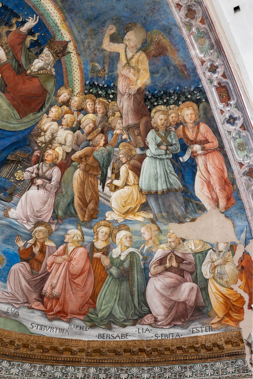 Szentek és angyalok, Mária koronázásának részlete alkotó: Filippo Lippi