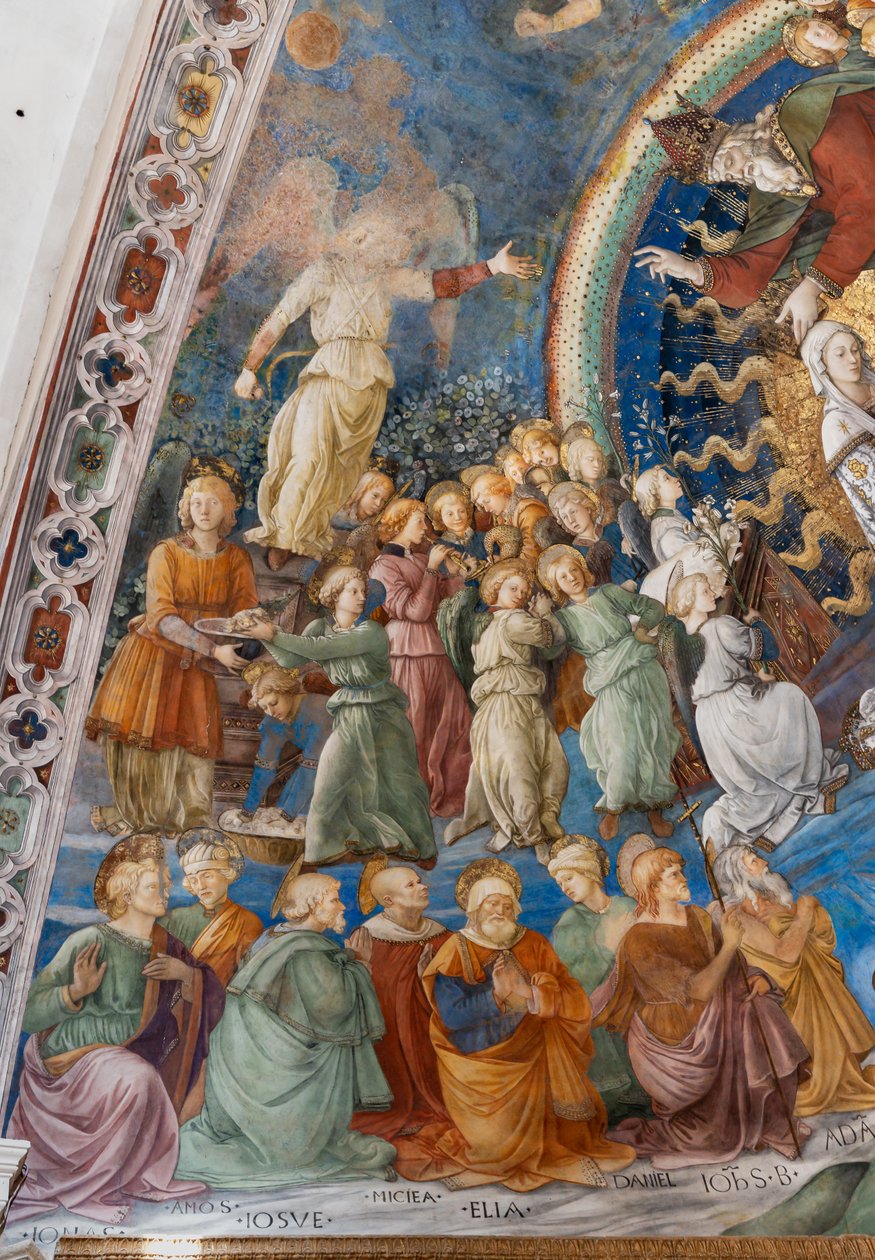 Szentek és angyalok, Mária koronázásának részlete alkotó: Filippo Lippi