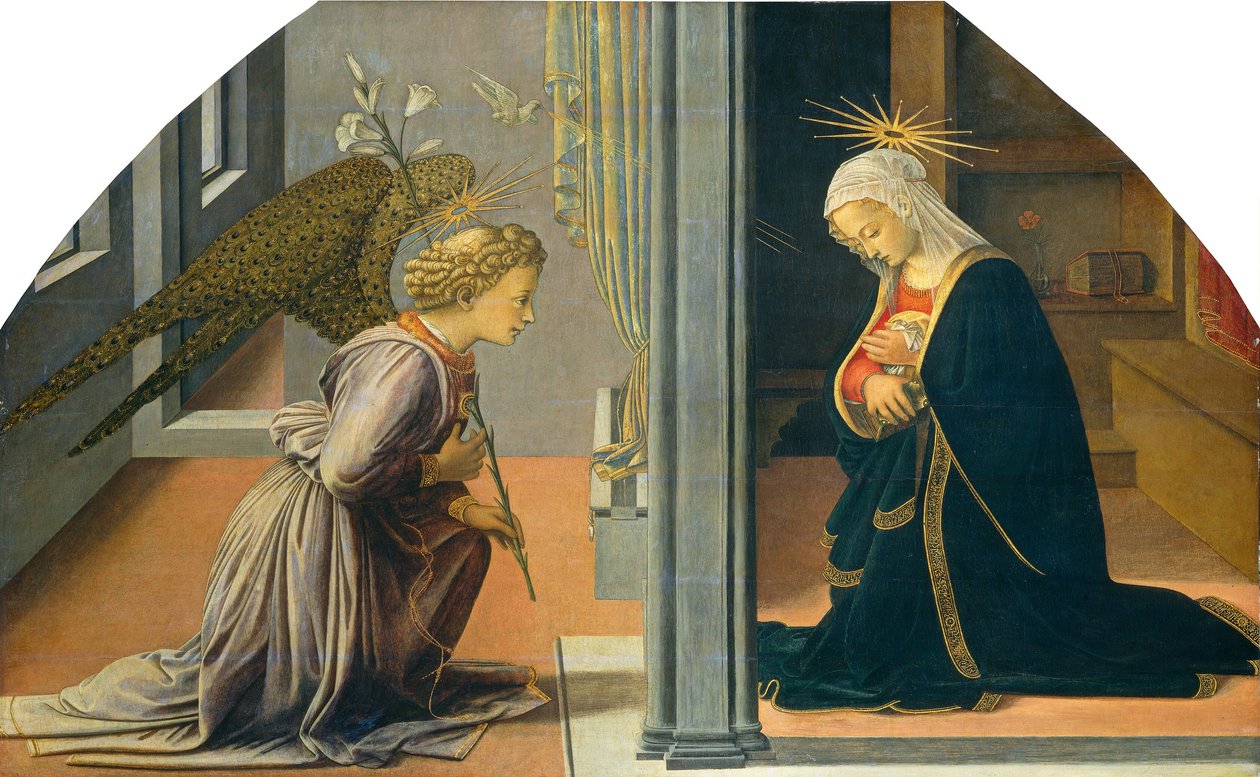Az Angyali üdvözlet, c. 14351440. alkotó: Filippo Lippi