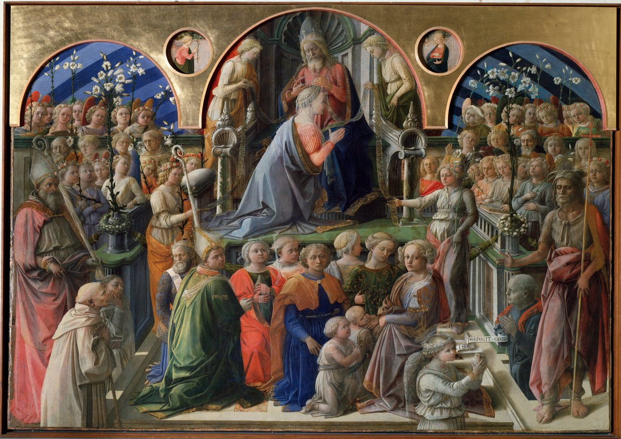 A Szűz koronázása - tempera táblán alkotó: Filippo Lippi