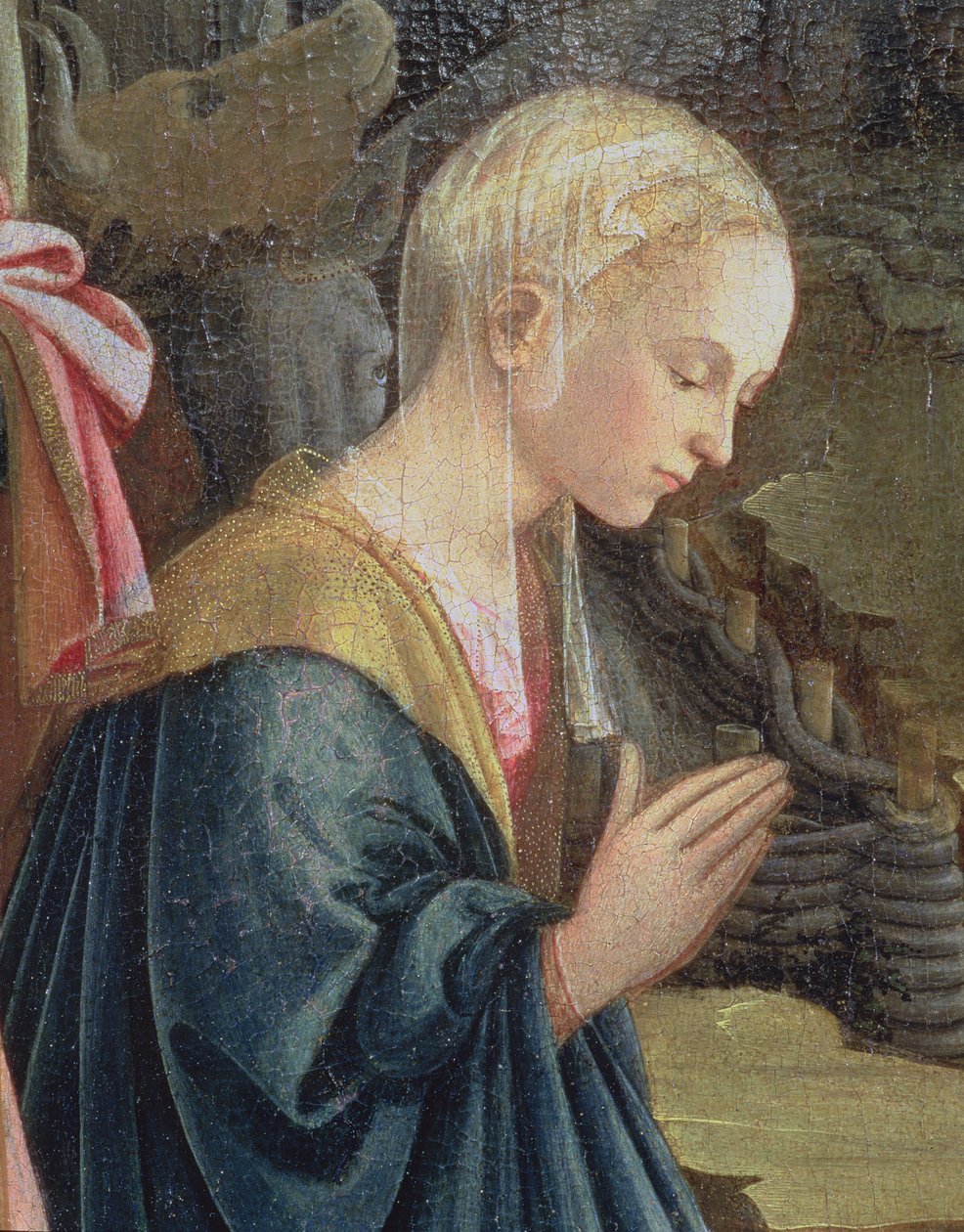 A Születés, Madonnát ábrázoló részlet, 1470 alkotó: Fra Filippo Lippi