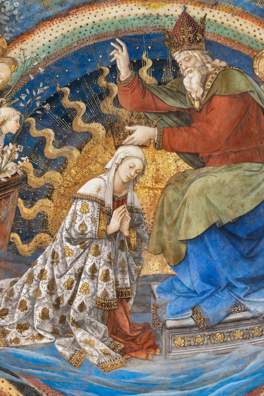 Szűz Mária és Isten, Mária koronázásának részlete alkotó: Filippo Lippi