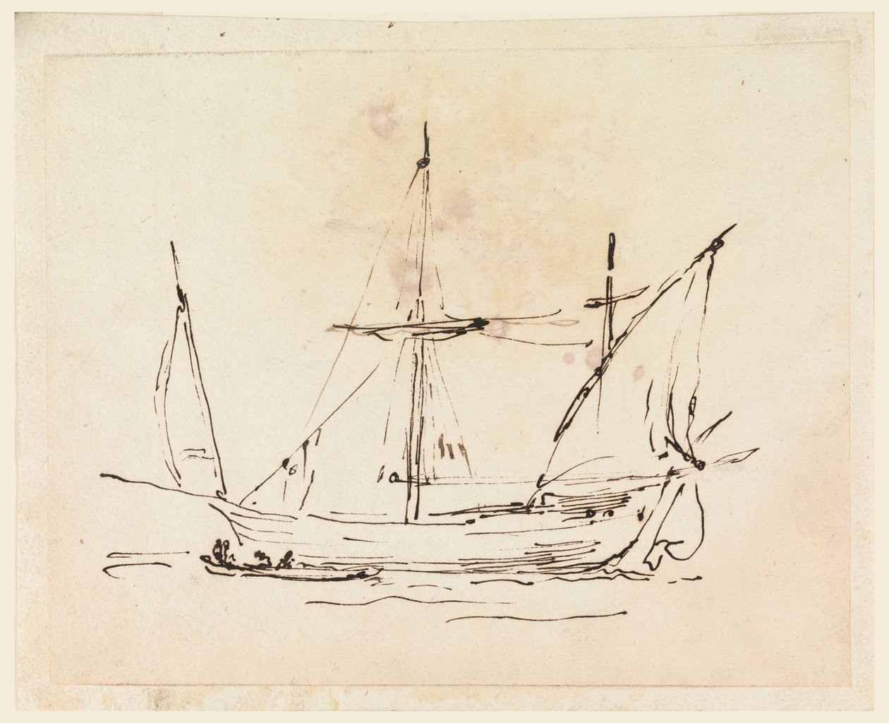 Rajz, Vitorlás hajó, 1770-1800 alkotó: Filippo Marchionni