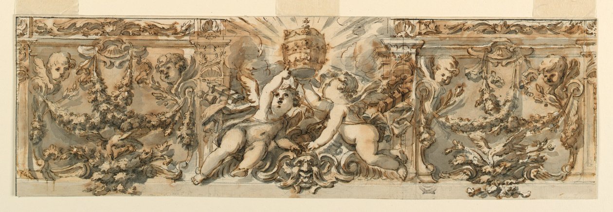 Rajz, fríz díszítése, 1770 körül. alkotó: Filippo Marchionni