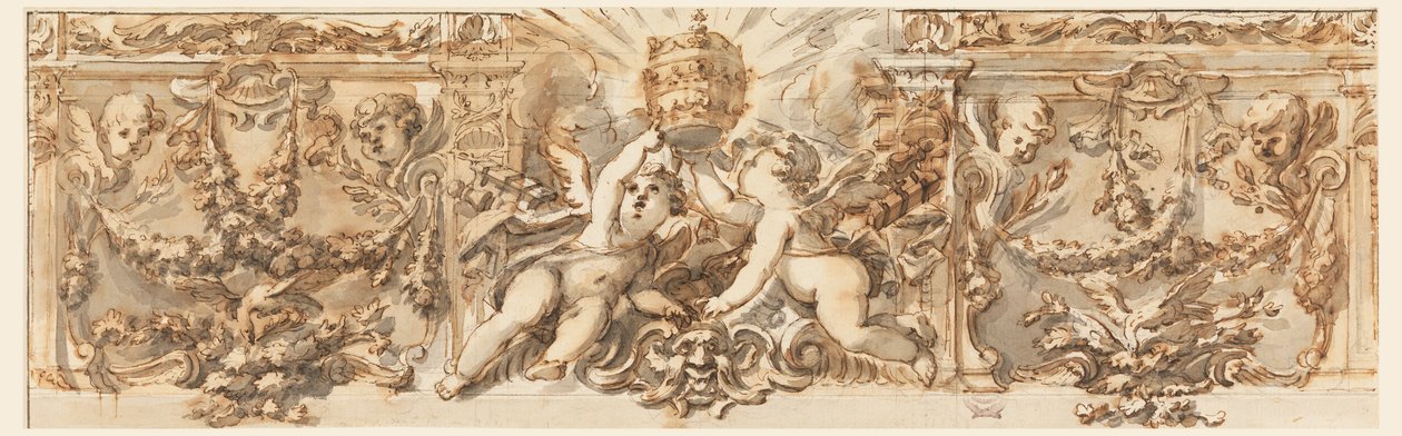 Rajz, fríz díszítése, 1770 körül. alkotó: Filippo Marchionni