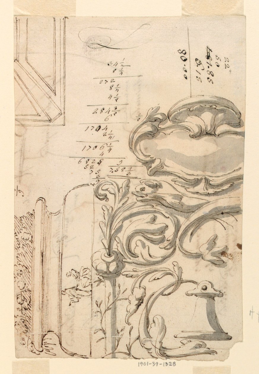 Rajz, vázlatok, 1750 körül alkotó: Filippo Marchionni