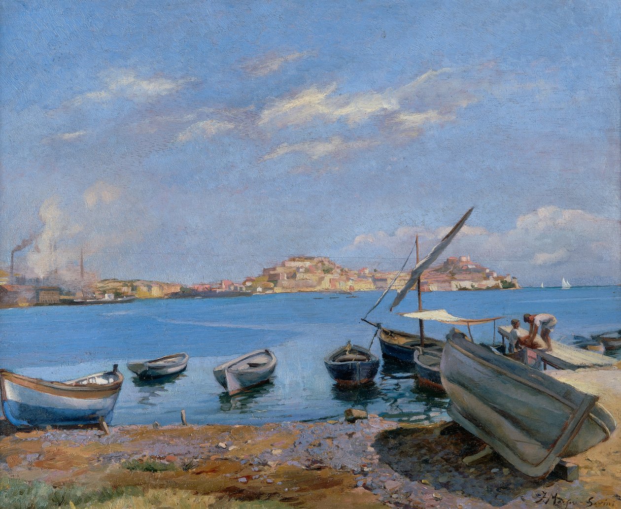 Portoferraio San Giovanniból nézve alkotó: Filippo Marfori Savini