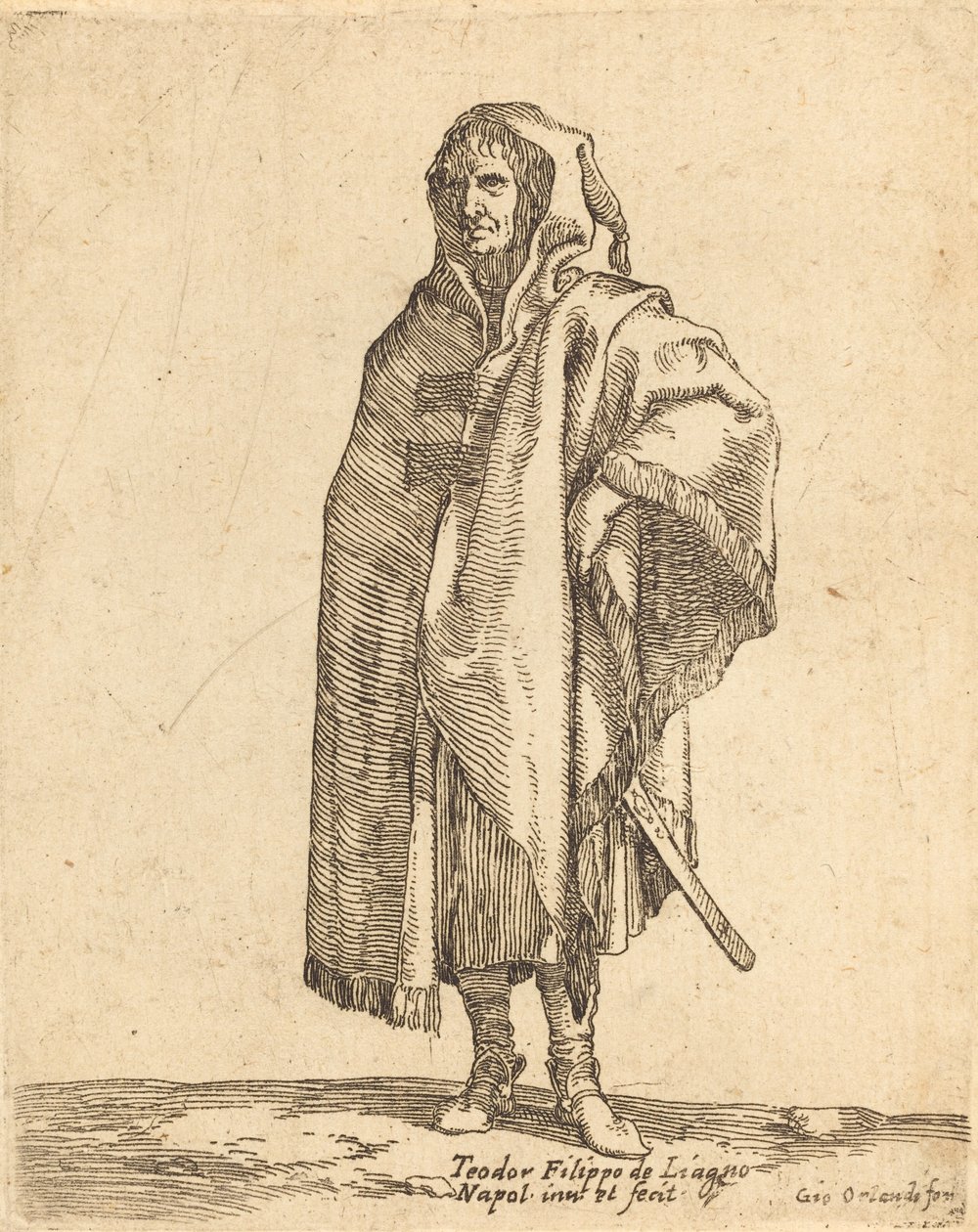 Álló katona hosszú köpenyben alkotó: Filippo Napoletano