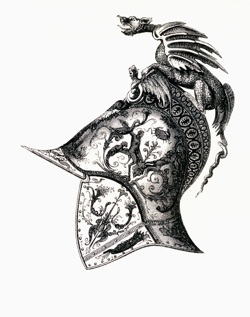 I. Ferenc francia király damaszkolt sisakja, 1855 alkotó: Filippo Negroli