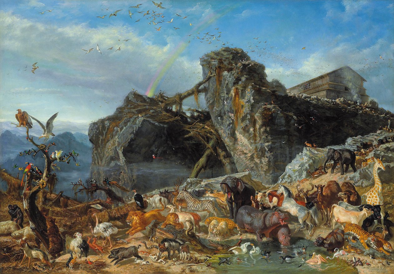 Az özönvíz után: Az állatok kilépése a bárkából, 1867 alkotó: Filippo Palizzi