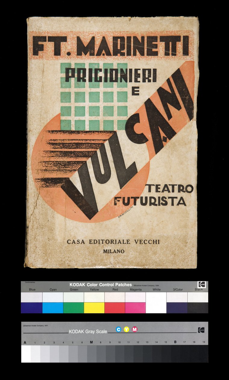Futurizmus: a "" Foglyok és vulkánok "" borítója 1927 (metszet) alkotó: Filippo Tommaso Emilio Marinetti