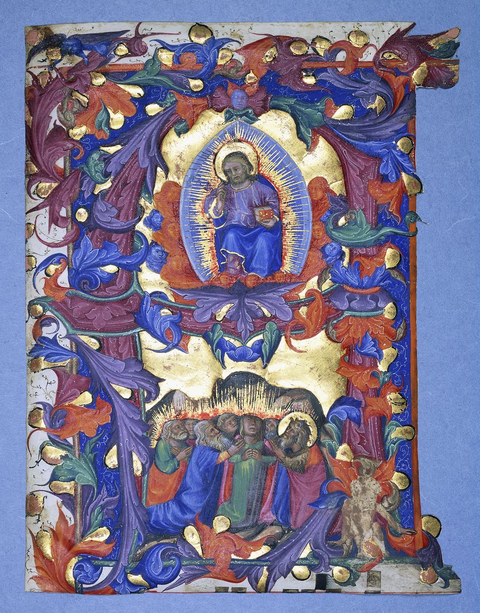 Egy nagy történeti "A" a Mennybemenetel ábrázolásával, 1450 körül alkotó: Filippo di Matteo Torelli