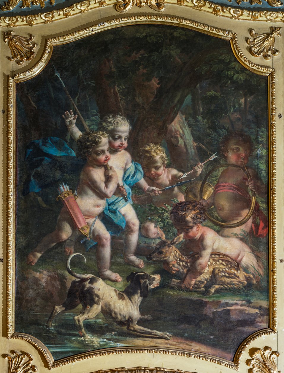 Kerubokat ábrázoló díszítőtábla, Stupinigi vadászpalota, Filippo Juvarra (1678-1736) alkotó: Filippo or Juvara Juvarra