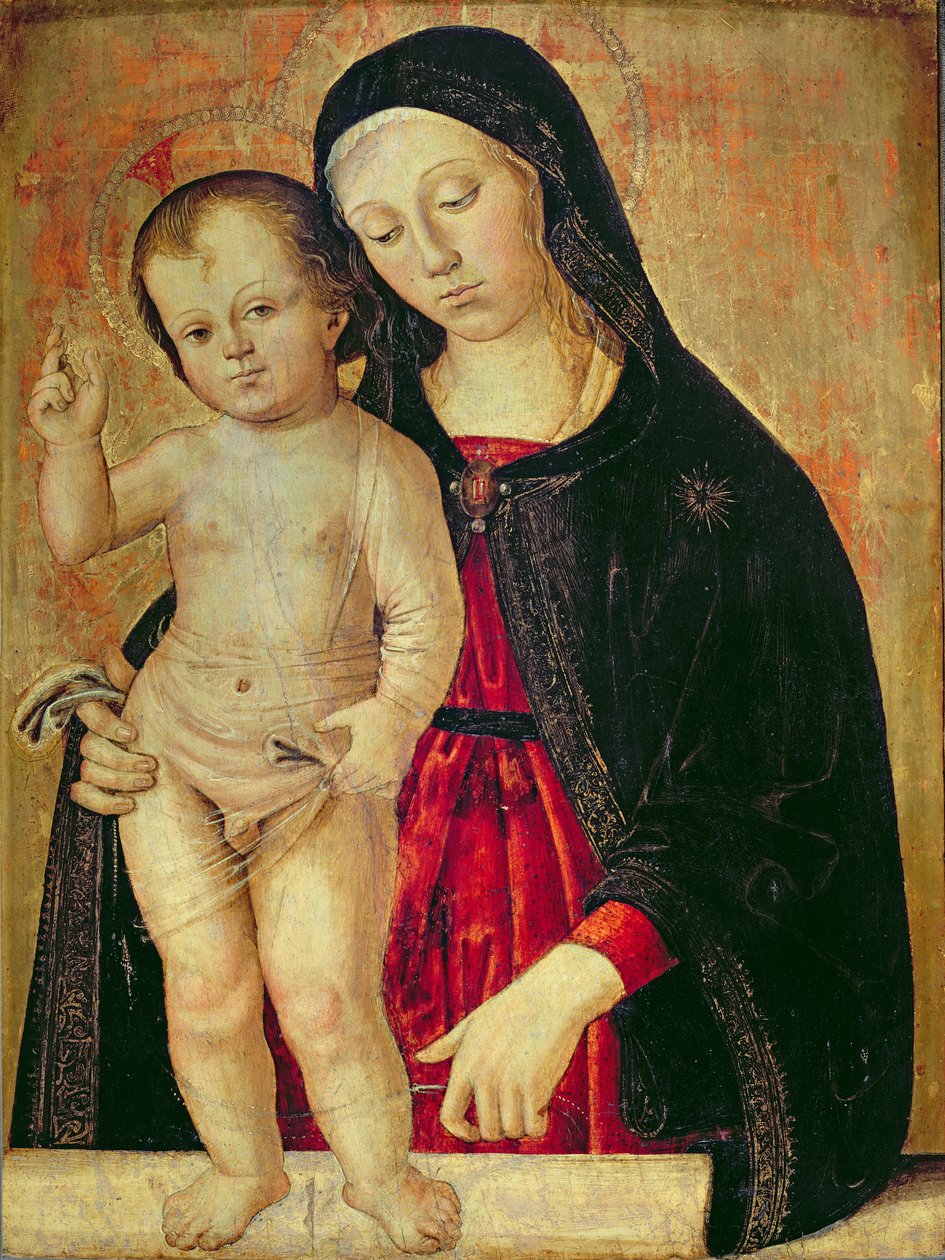 Szűzanya és gyermeke (olaj, panel) alkotó: Fiorenzo di Lorenzo