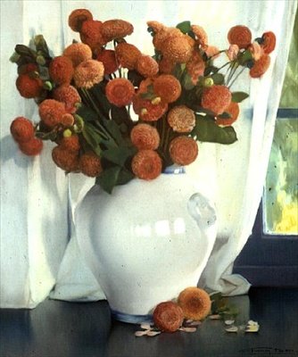 Vörös Dáliák alkotó: Firmin Baes