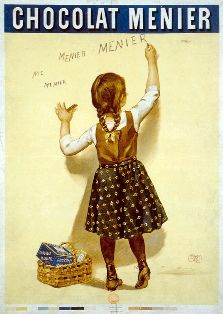 A „Menier” csokoládé francia reklámja, 19. század vége (plakát) alkotó: Firmin Bouisset