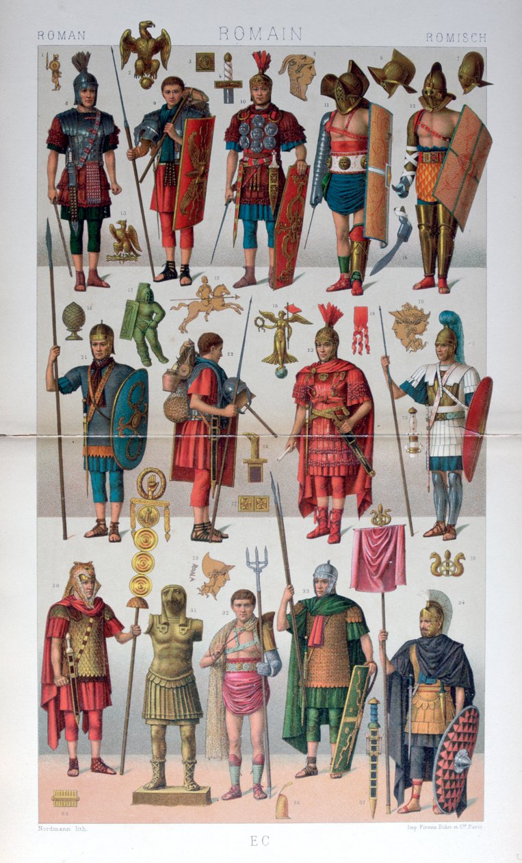 Római katona- és gladiátorjelmez, 1800-1836 alkotó: Firmin Didot