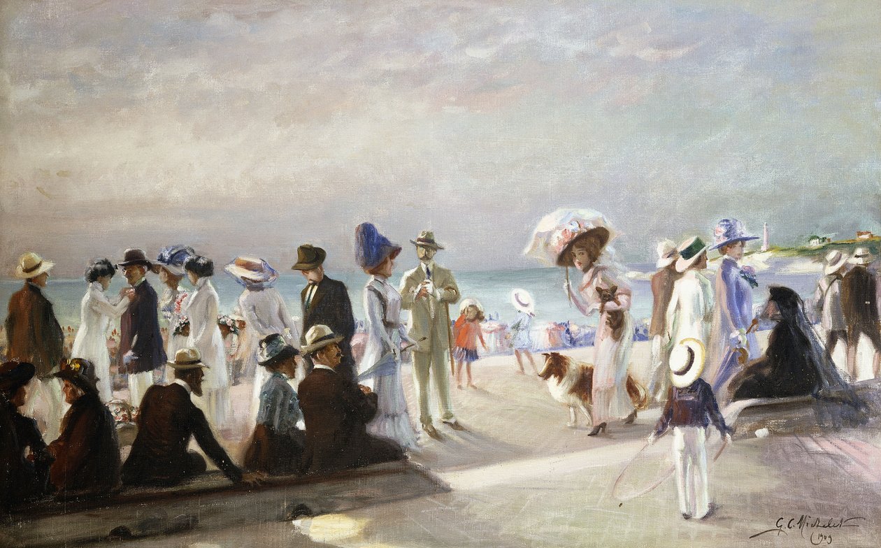 Beach Scene; Scene de Plage alkotó: Firmin Marcelin Michelet