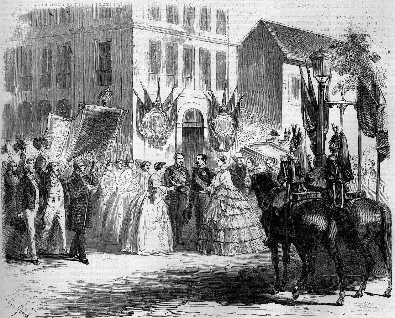 III. Napóleon (1808-1873) és Eugenie de Montijo (1826-1920) Rouen-i utazása alkotó: Firmin Massot