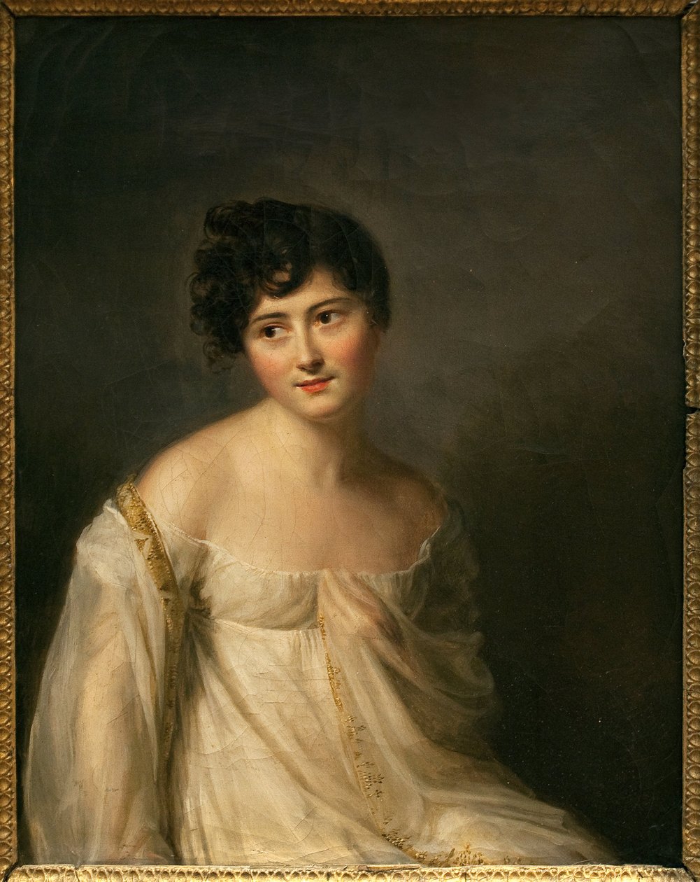 A Madame Recamier néven ismert Juliette Recamier (1777-1849) portréja. Firmin Massot (1766-1849) festménye, olaj, vászon, 1807 körül. Francia művészet alkotó: Firmin Massot
