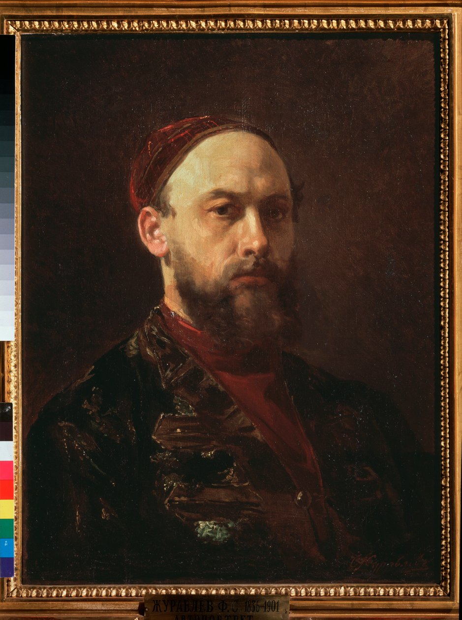 Autoportré (önarckép) - Firs Szergejevics Zsuravlev (1836-1901) festménye, olaj, vászon, 19. század orosz művészet - Állami Tretyakov Galéria, Moszkva alkotó: Firs Sergeevich Zhuravlev