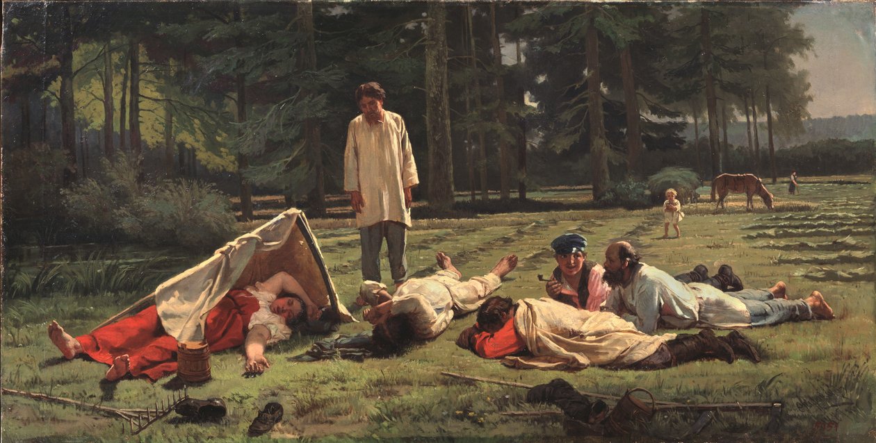 Pihenés a szénaszüretnél, 1887 alkotó: Firs Sergeevich Zhuravlev