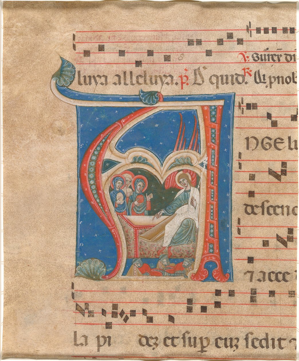 A három szent asszony a sírnál alkotó: First Master of the Cortona Antiphonaries