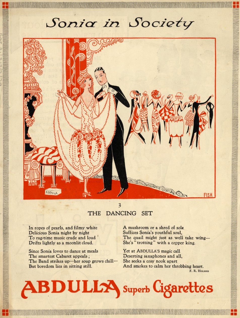 Abdulla cigaretták, 1920-as évek alkotó: Fish