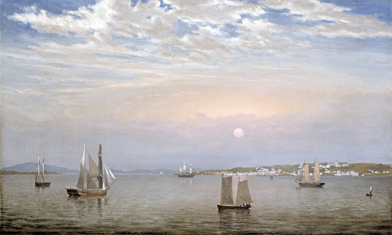 Castine kikötője és városa, 1851 alkotó: Fitz Henry Lane