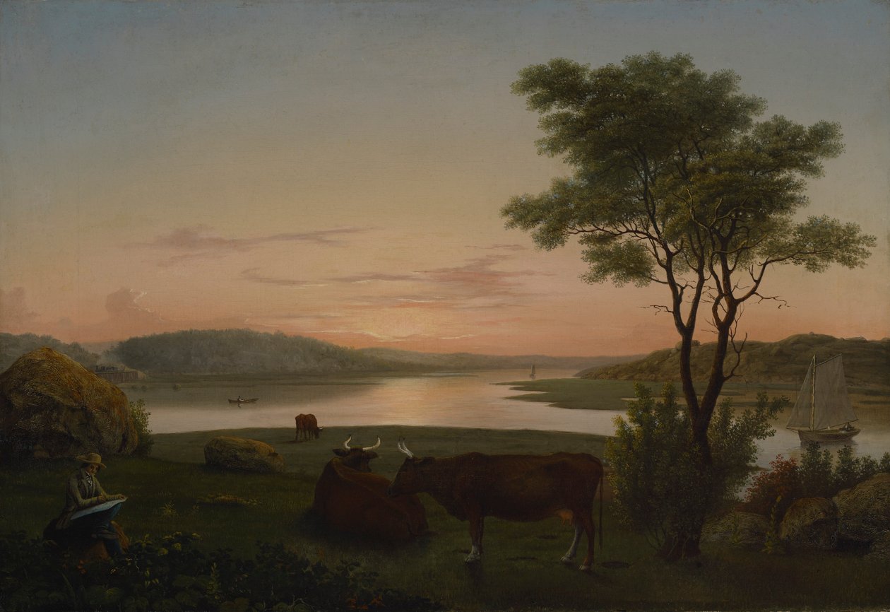 New England Inlet önarcképpel alkotó: Fitz Henry Lane