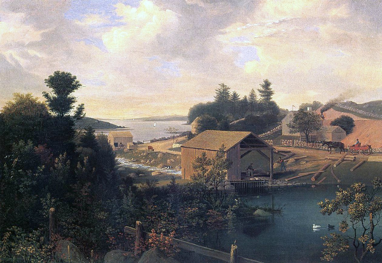 A malom Lanesville-ben, 1849 alkotó: Fitz Henry Lane