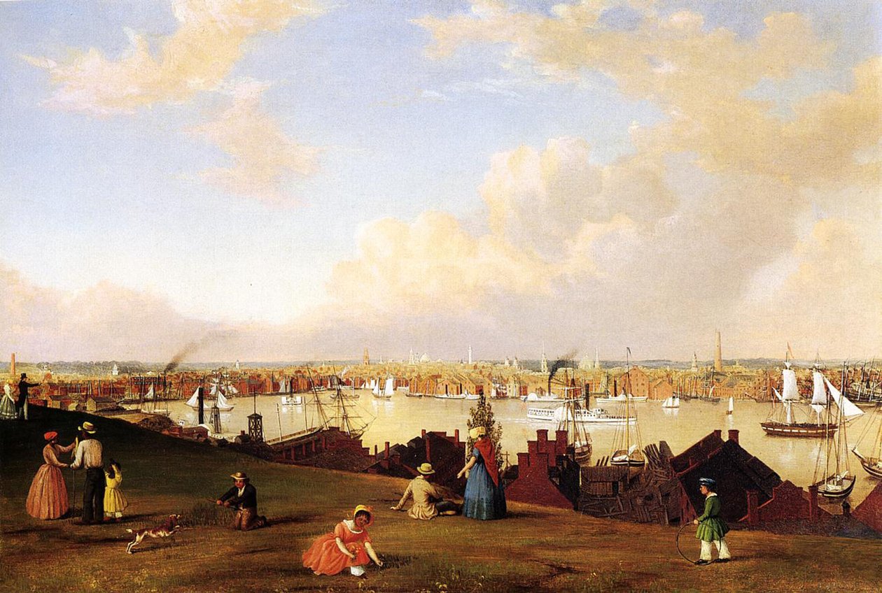 Baltimore látképe, 1850 körül alkotó: Fitz Henry Lane