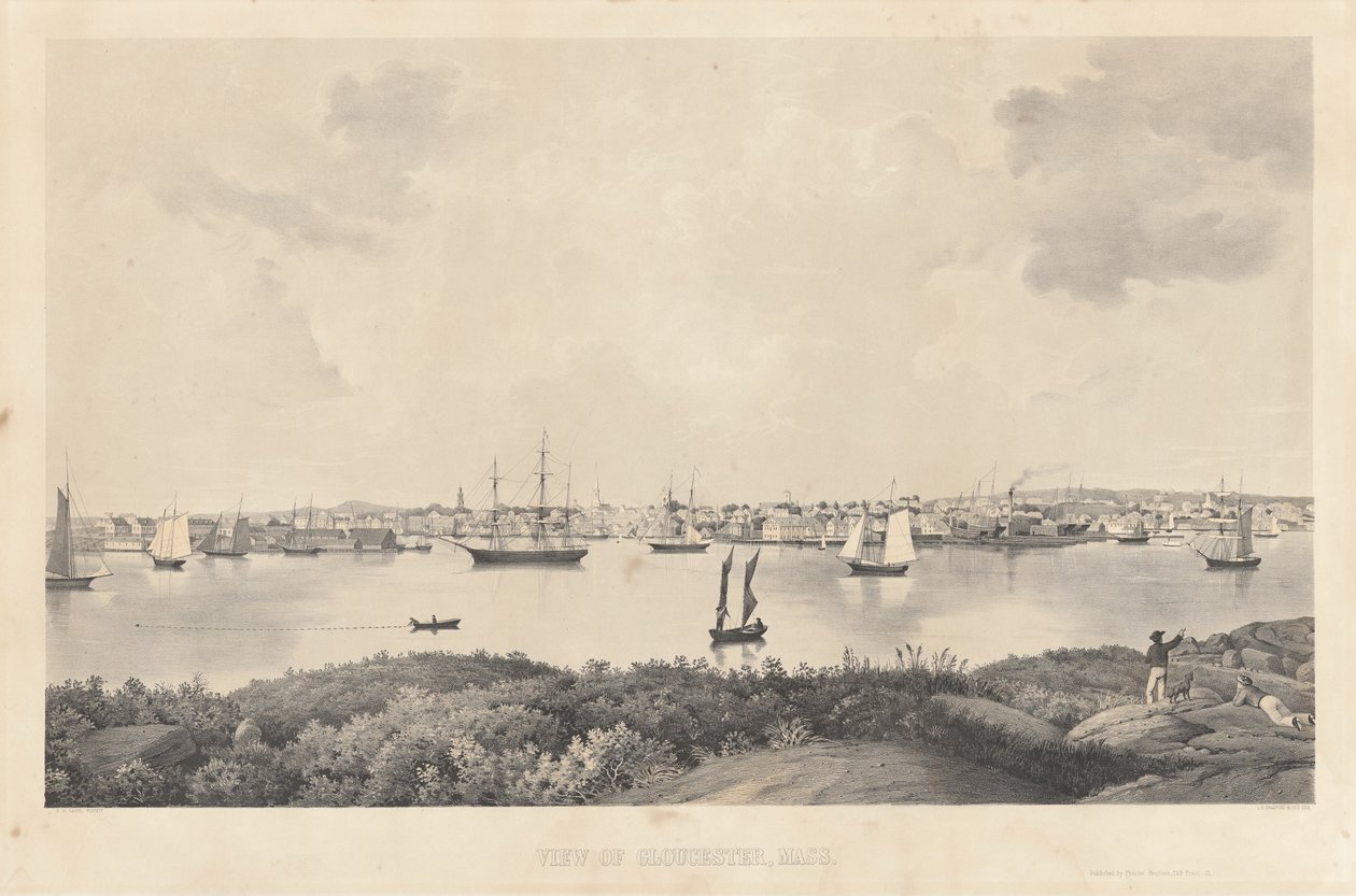 Kilátás Gloucesterre, Mass. alkotó: Fitz Henry Lane