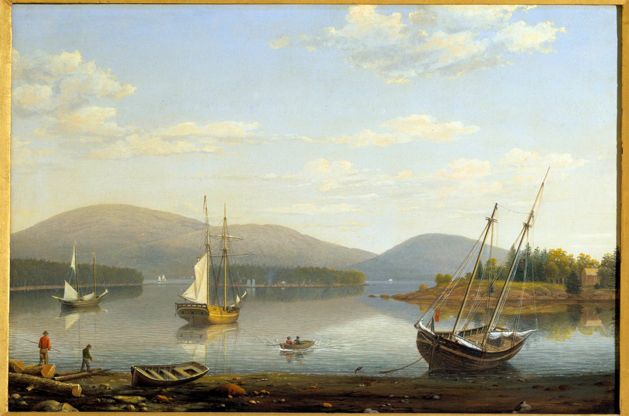 Kilátás a Somes kikötőjére Maine államban, az Egyesült Államokban Hugh Lane Fitz (1804-1865) festménye 1850 Magángyűjtemény alkotó: Fitz Henry Lane