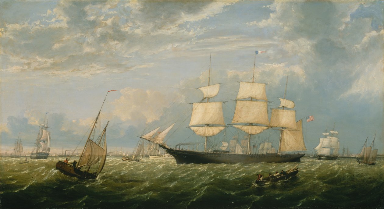 A Golden State belép a New York-i kikötőbe, 1854. alkotó: Fitz Hugh Lane
