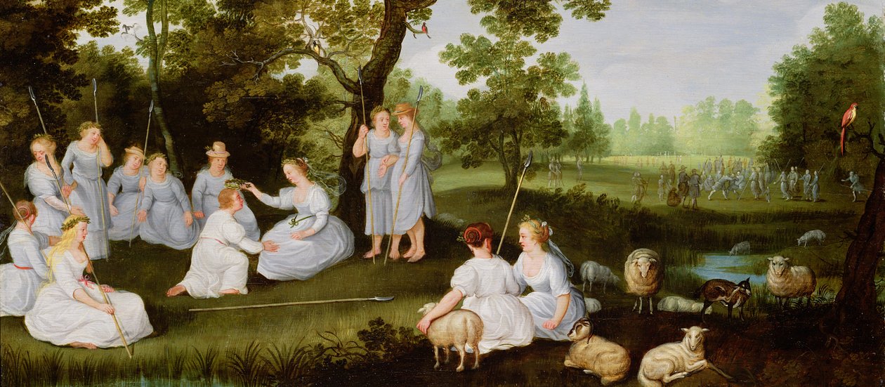 Táj pásztorokkal és pásztorlányokkal alkotó: Flemish School