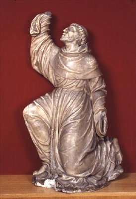 Szent Ferenc a stigmákat kapja (gipsz) alkotó: Flemish School