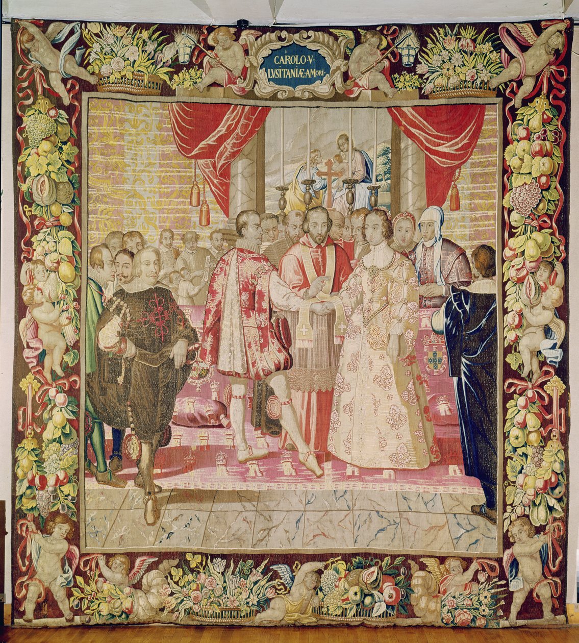 V. Károly kárpitja, amely V. Károly és Portugáliai Izabellával kötött házasságát ábrázolja 1526-ban, Brugge, 1630-40 körül (szőttes) alkotó: Flemish School