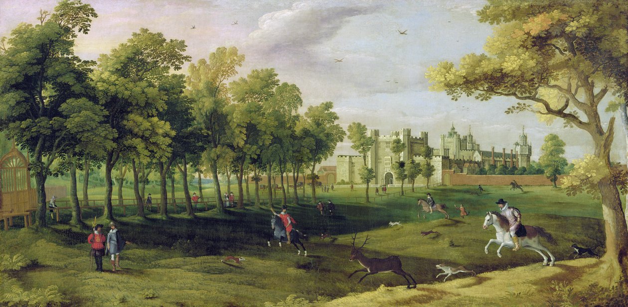 A Nonsuch-palota kilátása I. Jakab király idejében, 17. század elején (részletesen lásd: 65996) alkotó: Flemish School